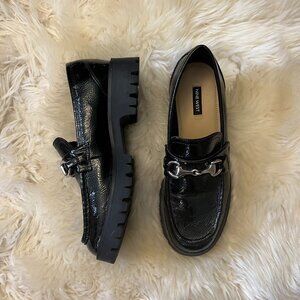 Shiny Black Nine West Loafers